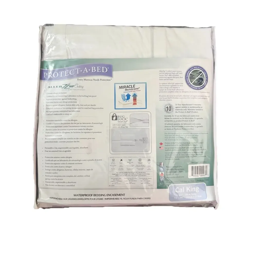 Protect-A-Bed AllerZip Terry California King Mattress Encasement Waterproof